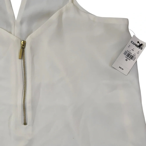 Express NWT Sleeveless Ivory Blouse with Gold Zipper - Picture 8 of 12